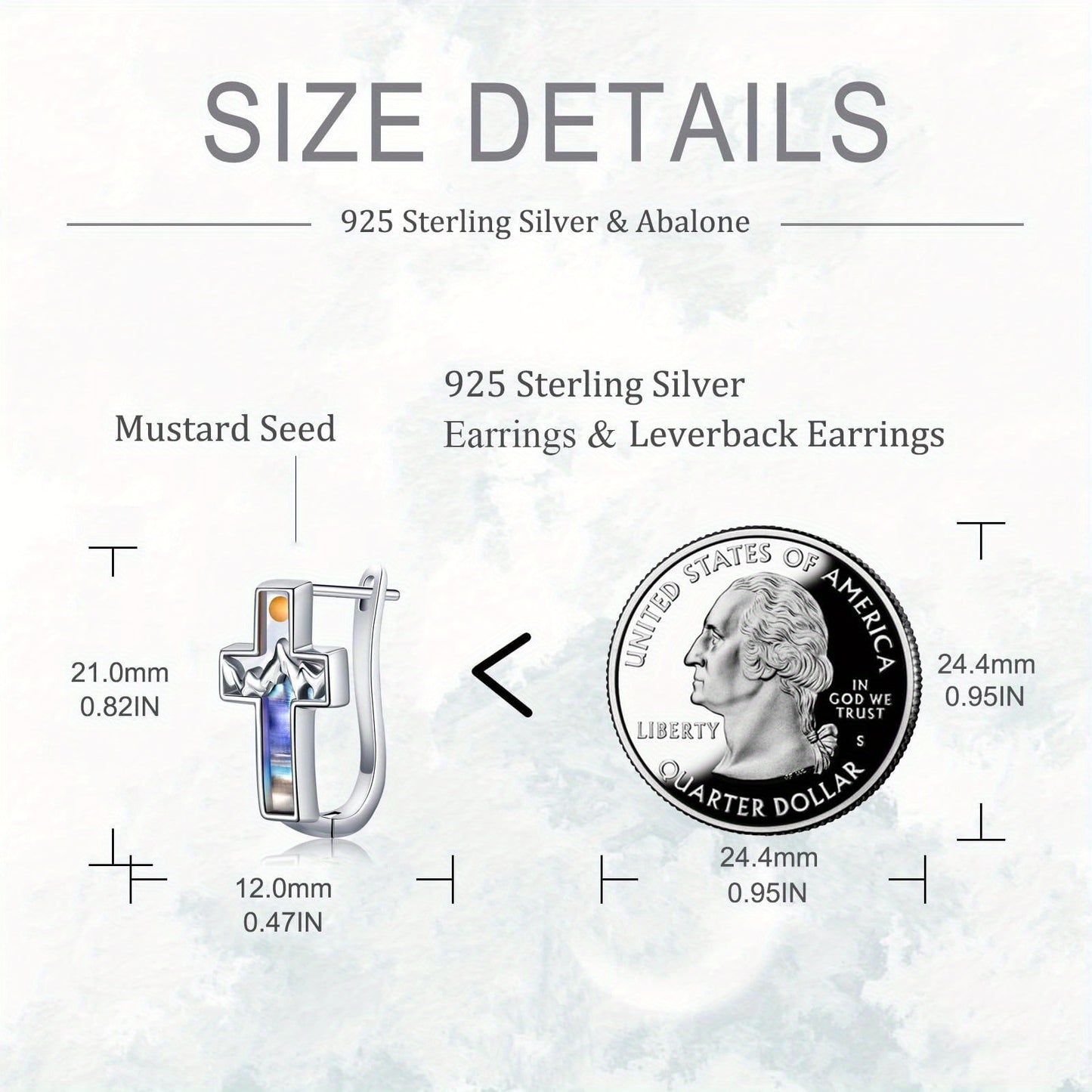 925 Sterling Silvery Cross Earrings with Speckled Agate & Shell - Minimalist Design, Synthetic Stone, 925 Silver Post, Ideal for Daily Wear & Gift Giving, Everyday Earrings|Minimalist Earrings|Synthetic Stone Earrings