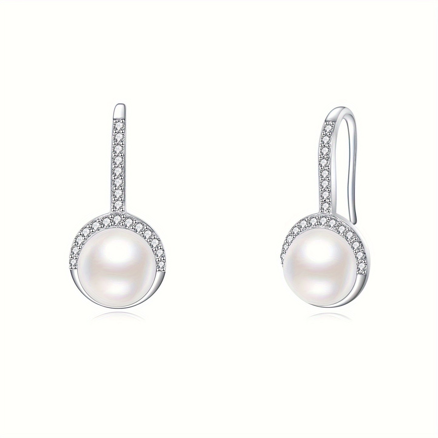 Pearl Earrings For Women 5A Cubic Zirconia 925 Sterling Silver Pearl Drop Earrings Pearl Jewelry Gifts For Women
