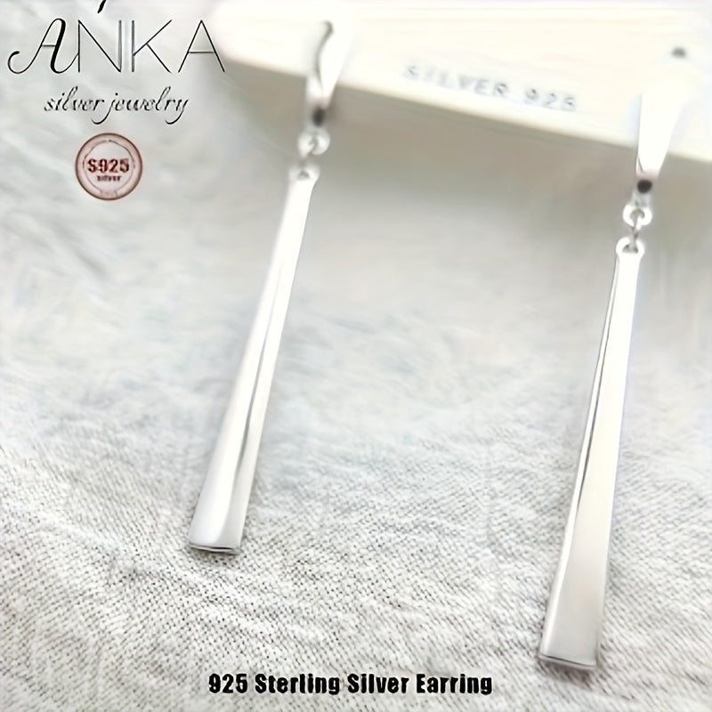 1 Pair of Elegant and Simple Style 925 Sterling Silvery Pendant Earrings for Women, No Synthetic Gemstone Inlay, Suitable for Daily Wear and Gifts, All-Season Use