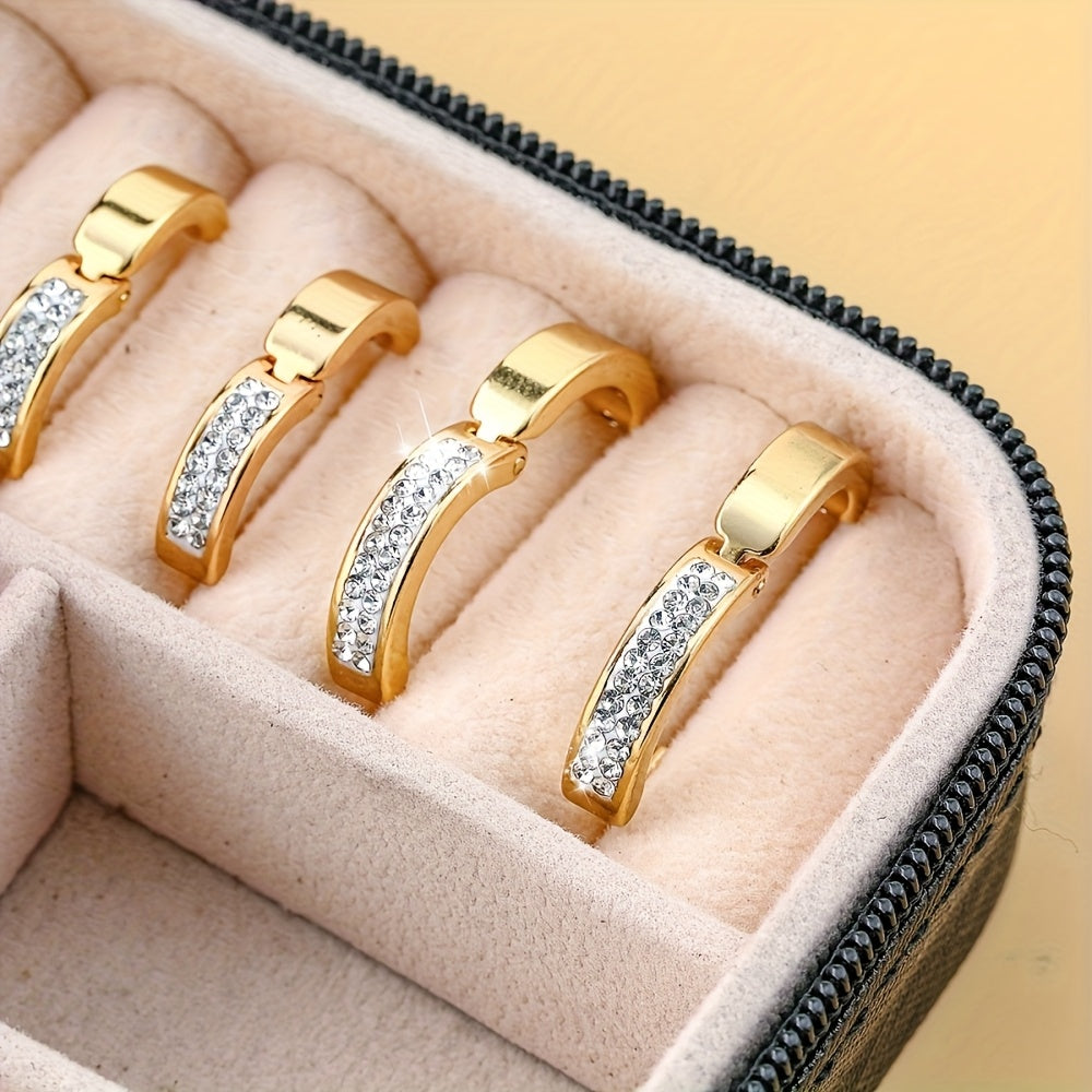 6pcs Elegant Hoop Earrings Set, Stainless Steel, Perfect for Daily Wear and Mother's Day Gifts