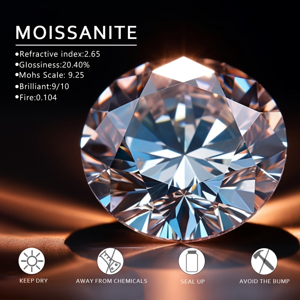 1.8 Carat Round Cut D Color VVS1 Clarity Lab-Created Moissanite Earrings for Women, 925 Sterling Silver Hoop Earrings, Perfect for Anniversary, Birthday, Valentine'S Day, Or Christmas Gifts