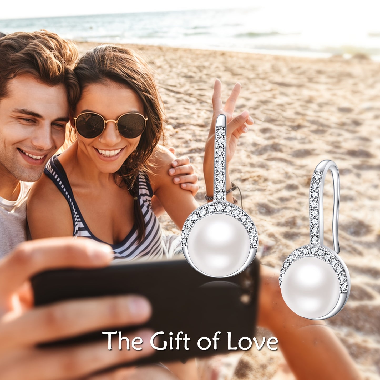 Pearl Earrings For Women 5A Cubic Zirconia 925 Sterling Silver Pearl Drop Earrings Pearl Jewelry Gifts For Women