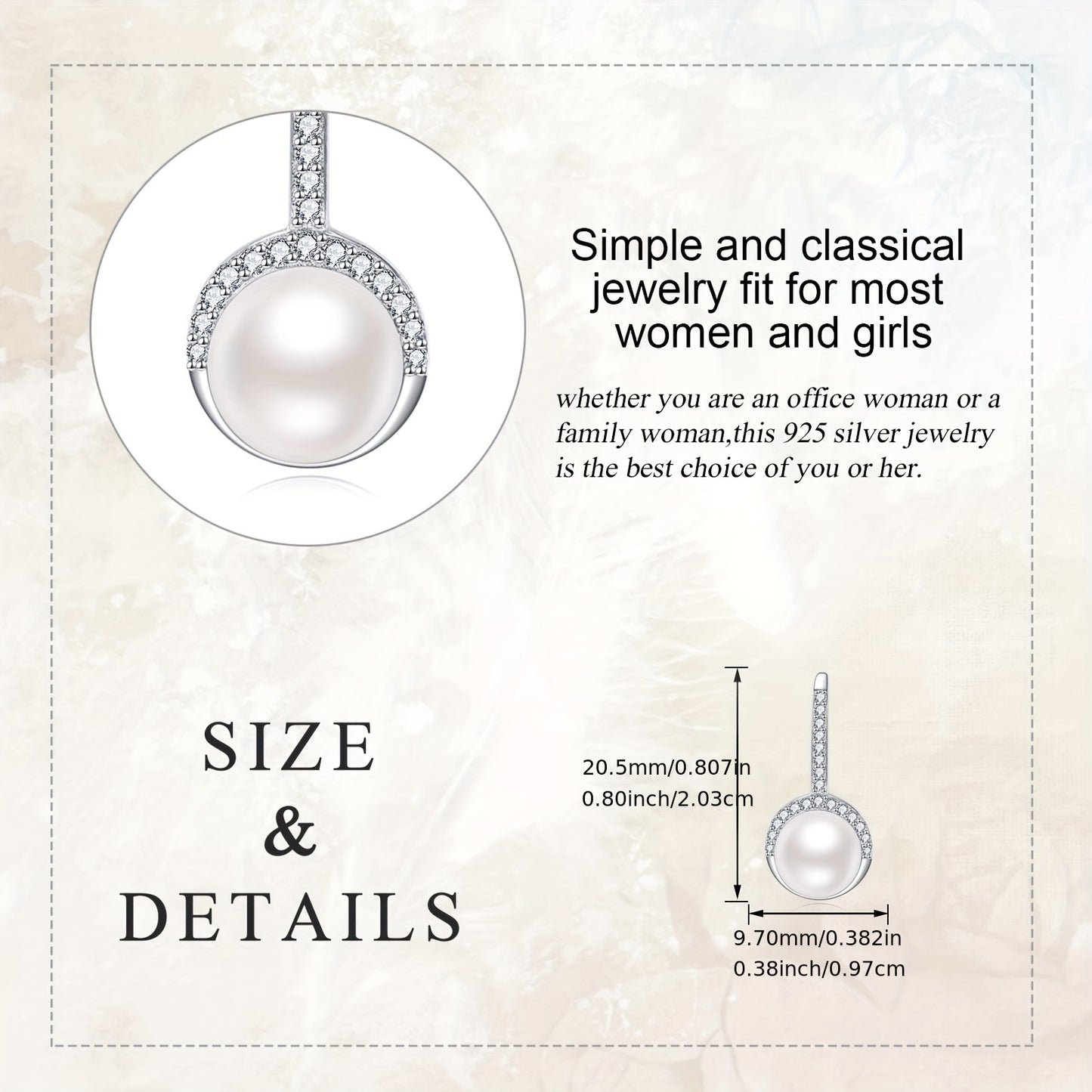 Pearl Earrings For Women 5A Cubic Zirconia 925 Sterling Silver Pearl Drop Earrings Pearl Jewelry Gifts For Women