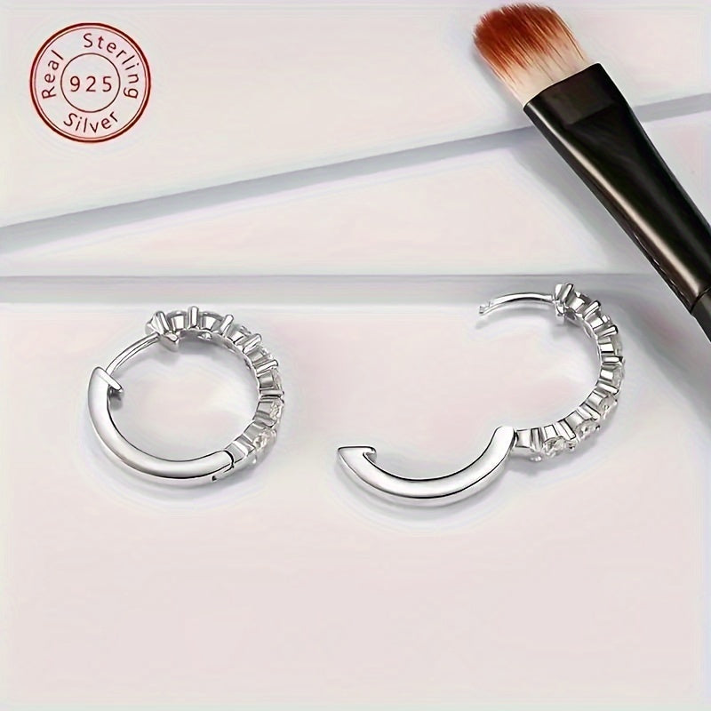 Blingbling Earrings -925 Sterling Silver -5 Mosan Diamonds Set -Comes With Elegant Gift Box- The Perfect Gift For Man, Wife, Girlfriend, Mother, Daughter - The Perfect Gift For Birthdays, Anniversaries, Valentine's Day Any Holiday