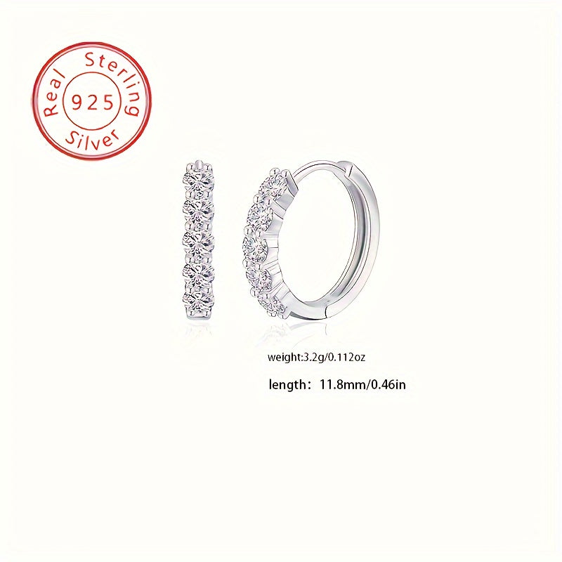 Blingbling Earrings -925 Sterling Silver -5 Mosan Diamonds Set -Comes With Elegant Gift Box- The Perfect Gift For Man, Wife, Girlfriend, Mother, Daughter - The Perfect Gift For Birthdays, Anniversaries, Valentine's Day Any Holiday