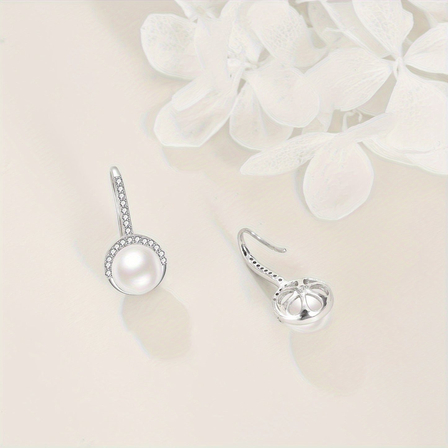 Pearl Earrings For Women 5A Cubic Zirconia 925 Sterling Silver Pearl Drop Earrings Pearl Jewelry Gifts For Women