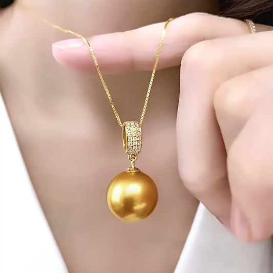 Elegant Seawater Nourishing Pendant Necklace for Women - 925 Sterling Silvery with Moissanite Accents, Bohemian Style Jewelry Gift for Valentine'S Day, Parties & Casual Attire, Party Accessory, Sophisticated Accessory, Durable Jewelry