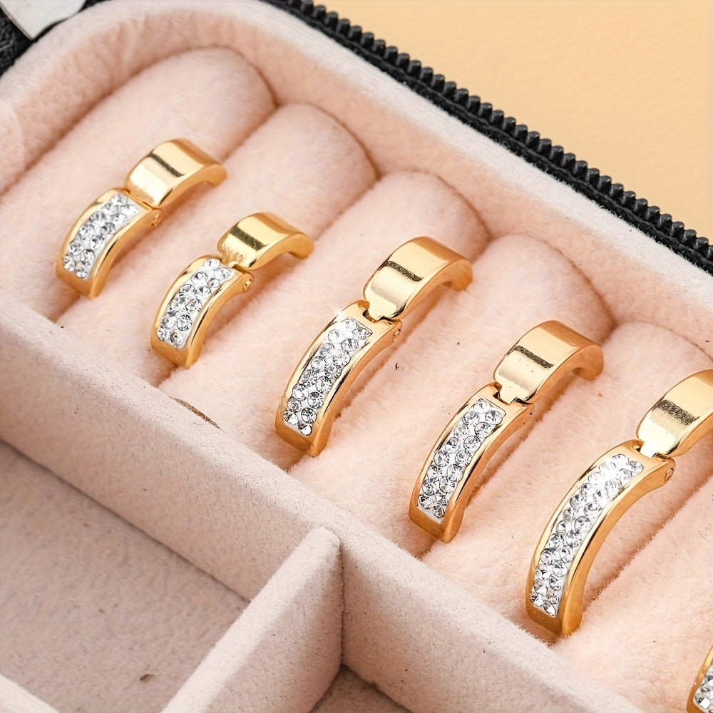 6pcs Elegant Hoop Earrings Set, Stainless Steel, Perfect for Daily Wear and Mother's Day Gifts