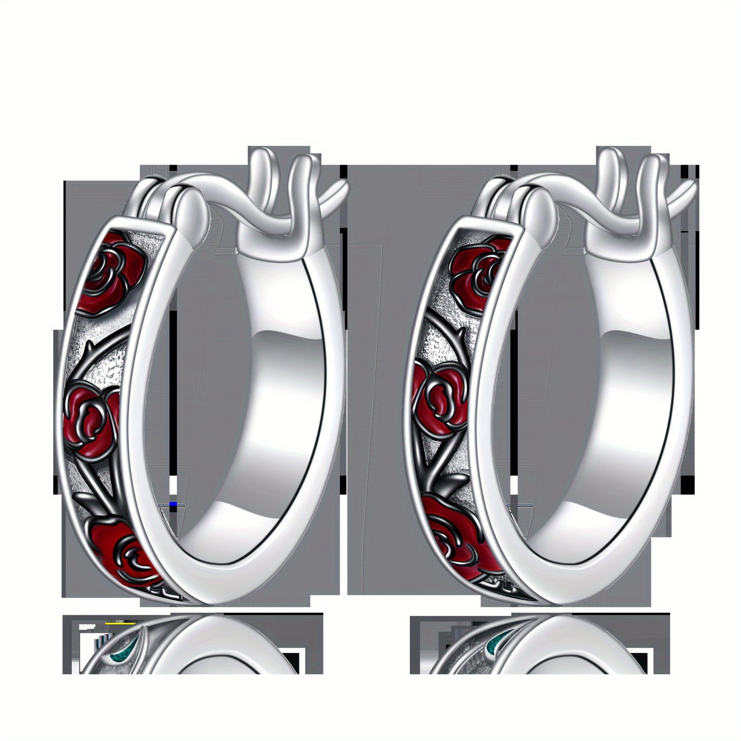 Rose Earrings in Pure Silvery S925