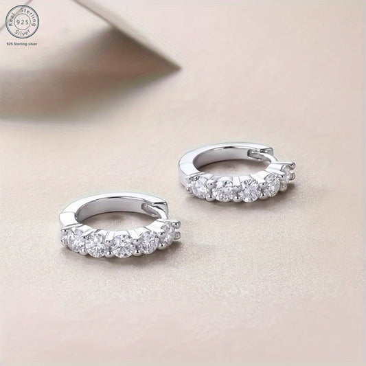Blingbling Earrings -925 Sterling Silver -5 Mosan Diamonds Set -Comes With Elegant Gift Box- The Perfect Gift For Man, Wife, Girlfriend, Mother, Daughter - The Perfect Gift For Birthdays, Anniversaries, Valentine's Day Any Holiday